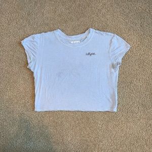 Light Blue “HELL YEA” Crop Top